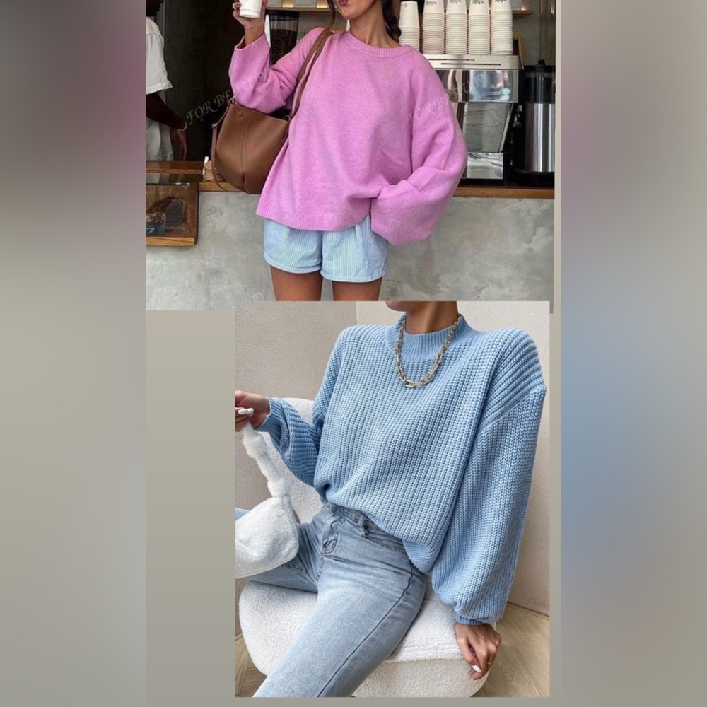 SHEIN Pink and Blue Sweater Duo